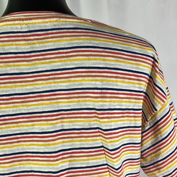 🛍 6 for $35 • Madewell Rainbow Striped Short Sleeve Cotton Tee - Picture 11 of 16